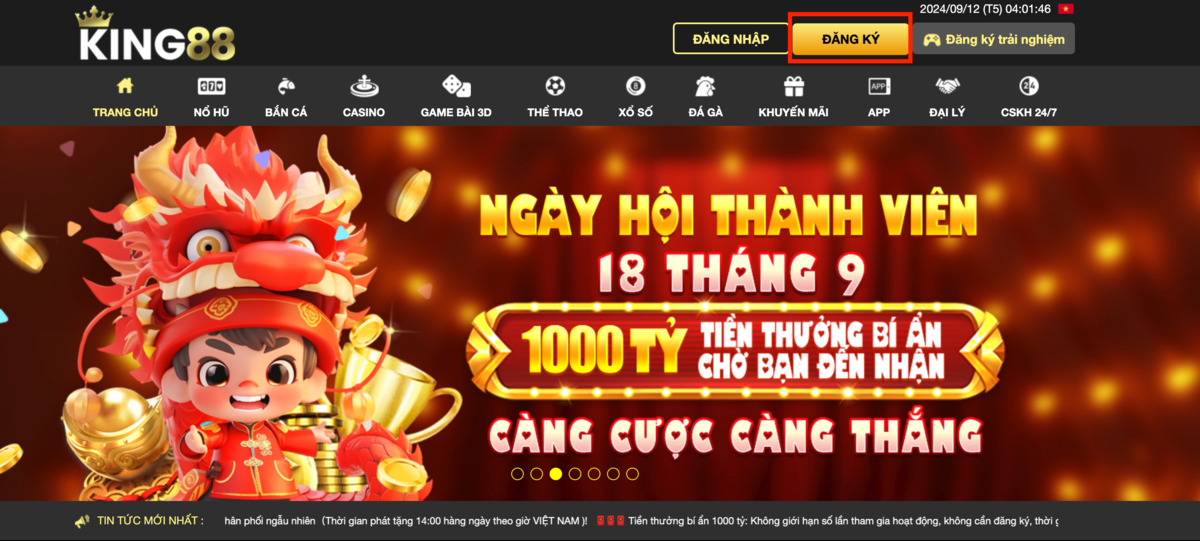 truy cập trang đăng ký king88