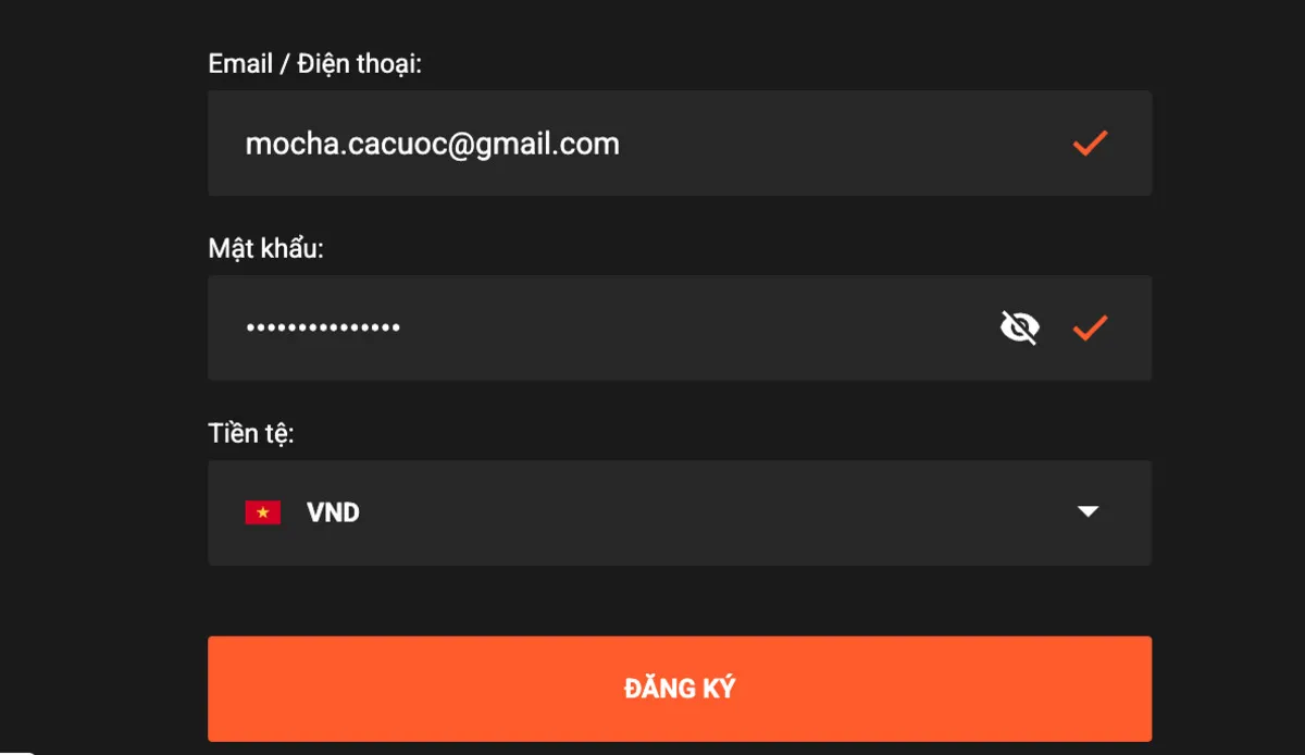 điền thông tin email/số điện thoại