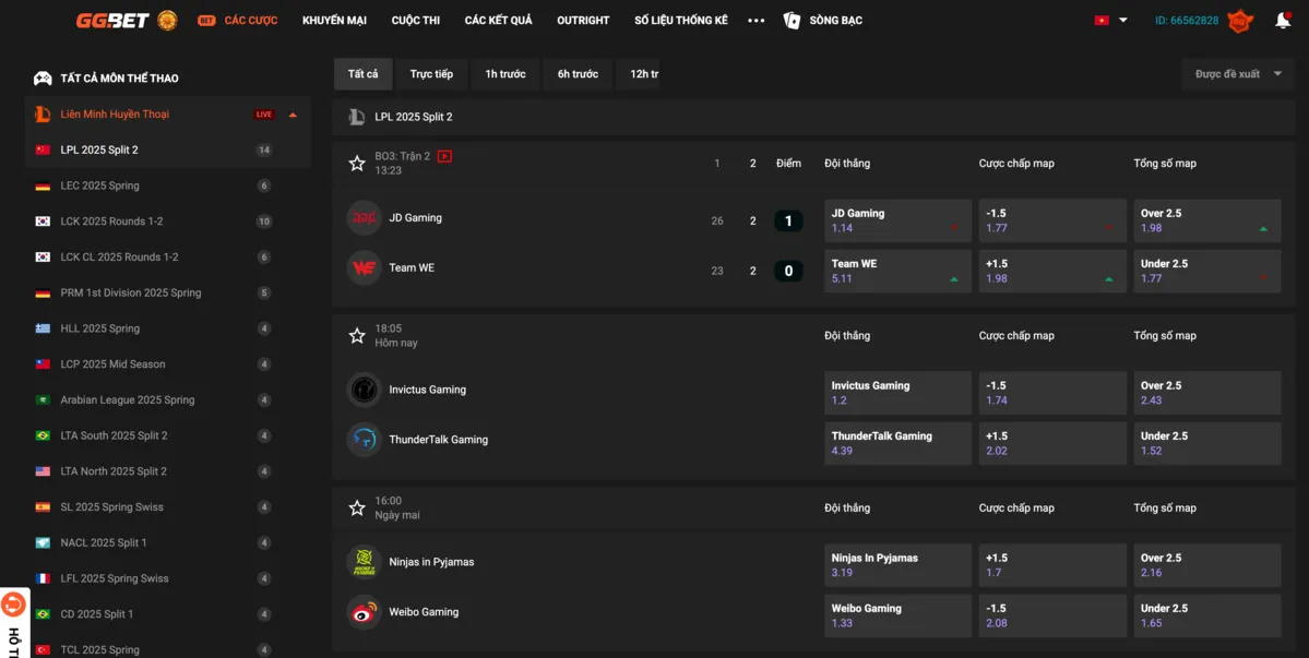 esports – thế mạnh hàng đầu gg.bet