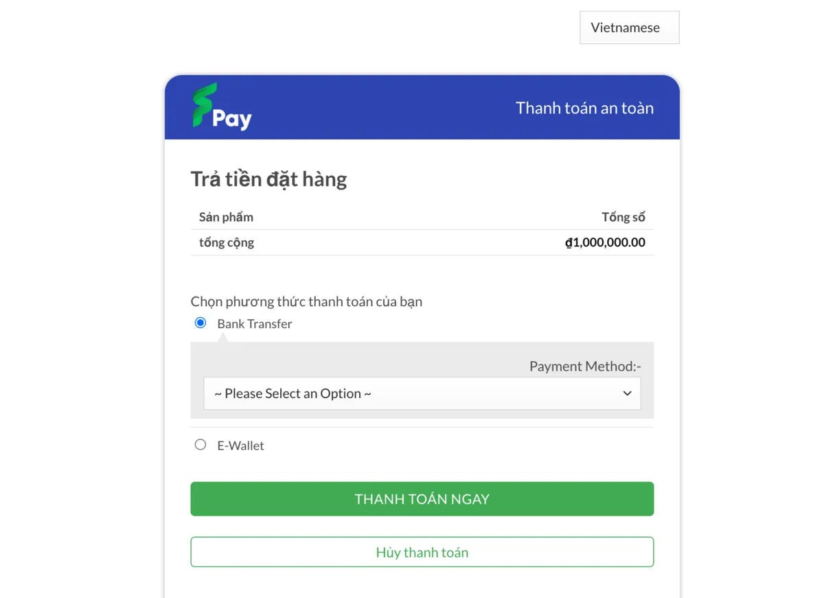 thực hiện chuyển tiền vào ggbet
